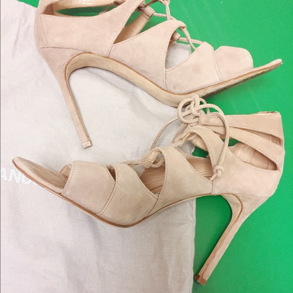manolo blahnik attal suede cutout lace-up sandal
