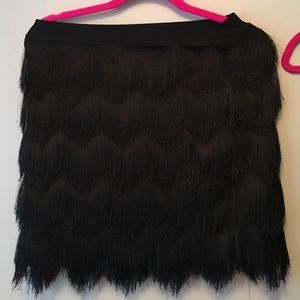 Max studio skirt stretch fringe zig zag