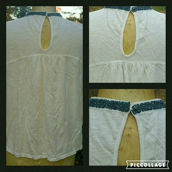 💣SOLD💥🌈 free People     Embroidered Boho SNOW BUNNY Swing Top - Picture 3 of 4