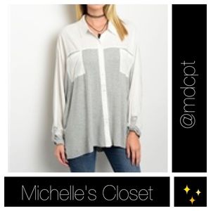 Two toned button down