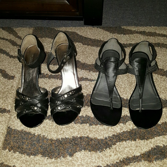 2 Pairs of Black Sandals