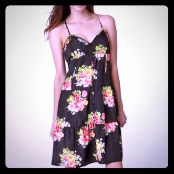 American eagle black floral dress