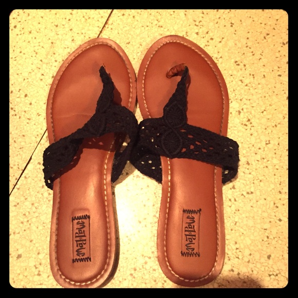 Navy blue crochet sandals