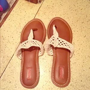 Off white crochet sandals