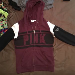 TRADE FOR HALEY❤️ VS PINK Burgundy Full Zip Hoodie