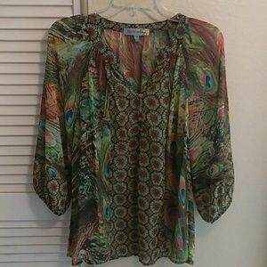 Peacock pattern blouse