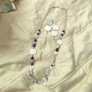 Coin necklace with matching earrings