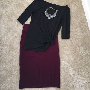 Sparkle and fade skirt, boat neck shirt & necklace