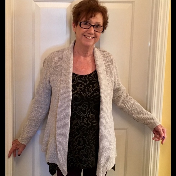 LL Bean Grey Shaker-stitch Sweater
