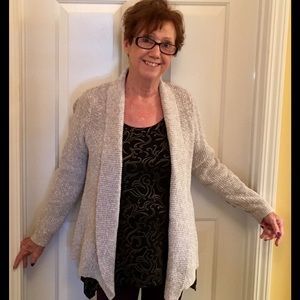 LL Bean Grey Shaker-stitch Sweater