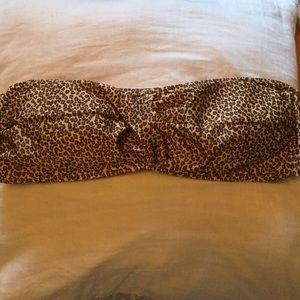 Leopard print swimsuit top