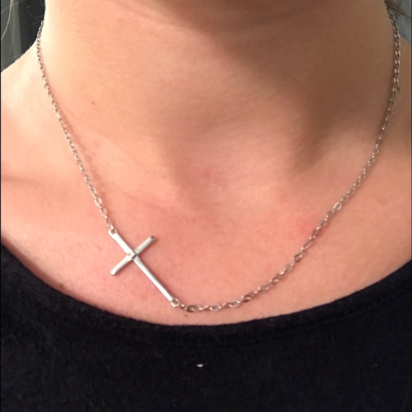Silver & Diamond cross necklace