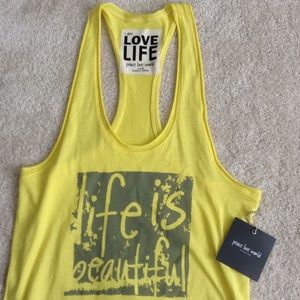 Peace love world yellow tank  small