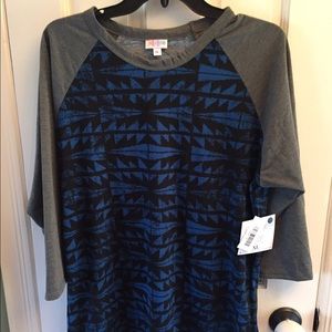 NWT XL LulaRoe Black, Blue and Gray Randy