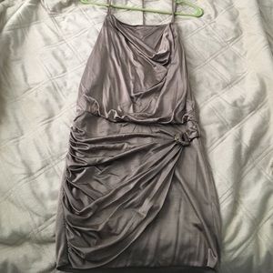 Metallic tan cocktail dress