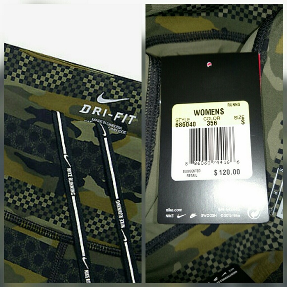 Nike Camo Legging Running Tights Pants Epic Lux - Picture 3 of 3
