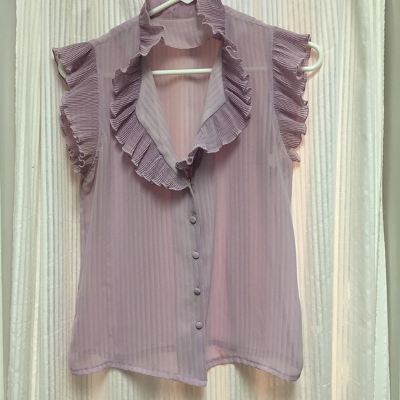Vintage poly top w/ pleating detail sz S/M