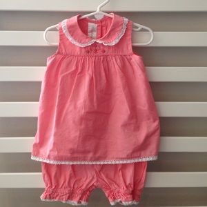 Strasburg 24M top and bloomer, peachy pink