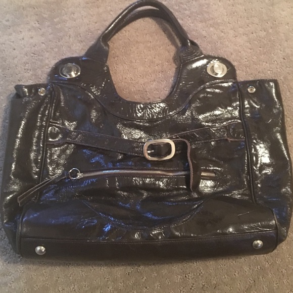 Foley & Corinna Brown Patent Leather Tote