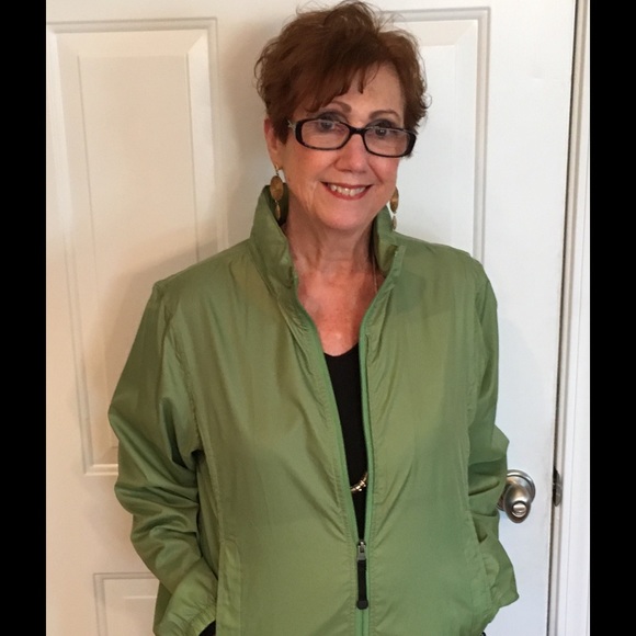 L.L. Bean green all weather windbreaker.