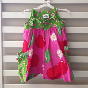 Corky's kids cherry dress with pockets, size 2