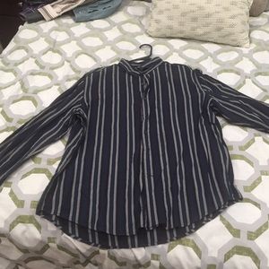 Blue and gray striped. Men's dress shirt.