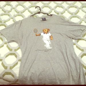 Gray and white Tshirt. Polo Bear shirt.