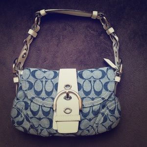 Blue and White Coach Purse