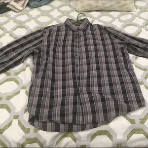Gray, Black and White Dress shirt. Men's shirt.