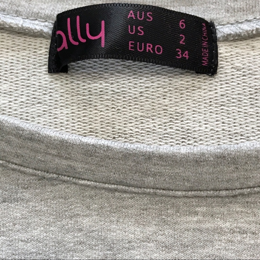 Ally Crew Neck Sweat Shirt Grey Size 2 - Picture 11 of 12