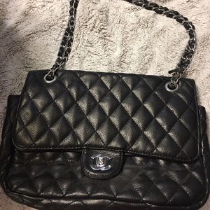 Black flap bag