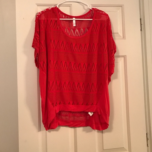 Xhiliration short sleeve see through top xxl