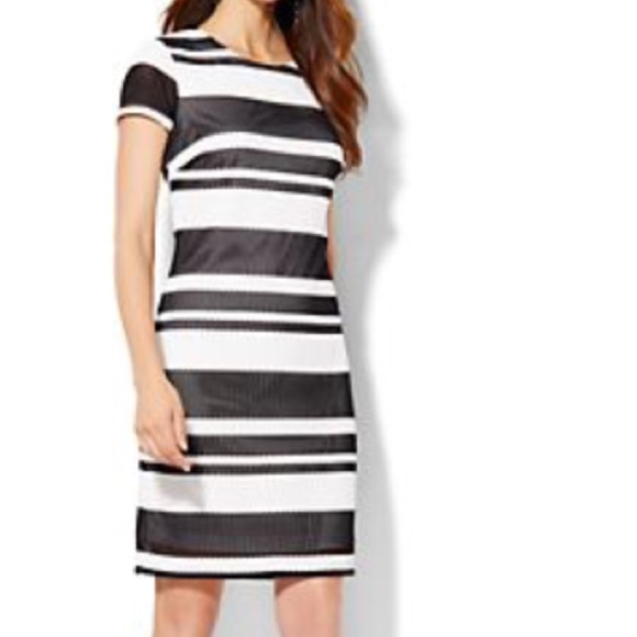 New York & Company Dresses & Skirts - 🎉HP NWT Lace Overlay Black & White Cocktail Dress
