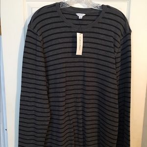 NWT Calvin Klein Gray&Black Stripe Sweater Size L