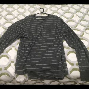 Gray striped shirt. Men's shirt.