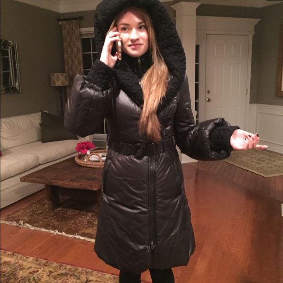 Mackage Knee Length Belted Hooded Coat