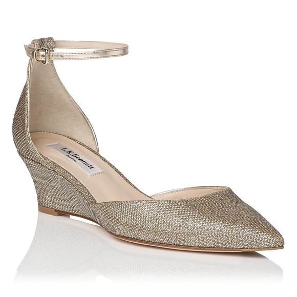 NEW L.K. Bennett 'Alex' Gold Wedge, size 9.5/40