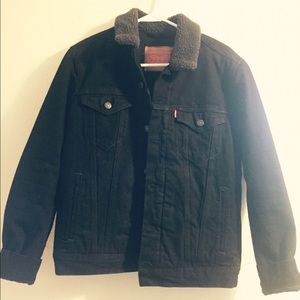 Wool lined Levi's black denim jacket