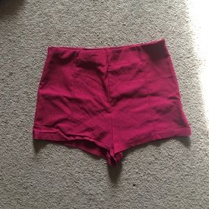 Maroon High Waisted Shorts