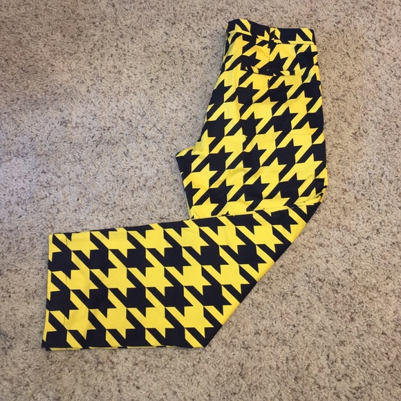 yellow houndstooth pants