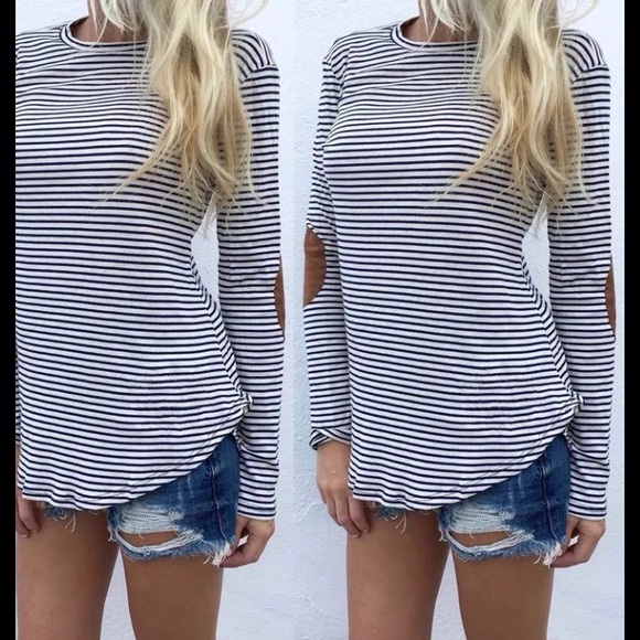 🆑 Vegan Suede Elbow Patch Tee - Picture 2 of 4