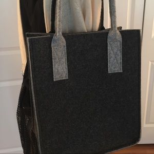 Grey Wool Felt Tote Bag !