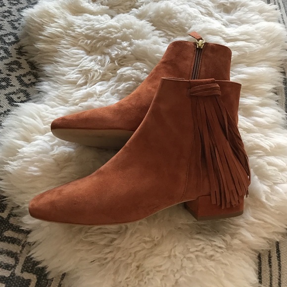 Free People Suede fringe booties