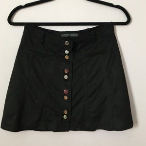 Black suede mini skirt