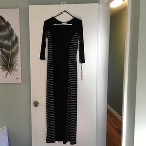 Calvin Klein Black and Tan maxi dress