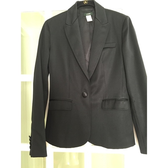 J Crew One Button Satin Blazer