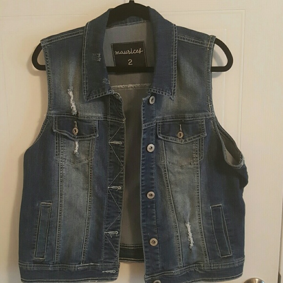 Distressed Denim Vest