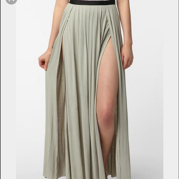 Teal double slit maxi