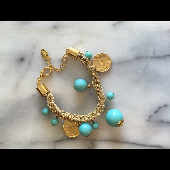 Amrita Singh turquoise & gold charm bracelet