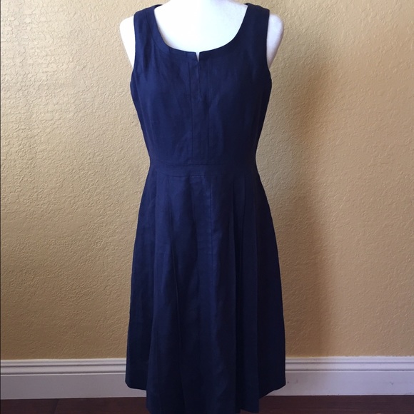 Tory Burch 100% Linen Cotton Double Lined Office Dress 6 RN111395
